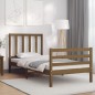 vidaXL Estructura cama con cabecero madera maciza marrón miel 90x200cm vidaXL Estructura cama con cabecero madera maciza marrón miel 90x200cm