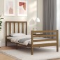 vidaXL Estructura cama con cabecero madera maciza marrón miel 90x200cm vidaXL Estructura cama con cabecero madera maciza marrón miel 90x200cm