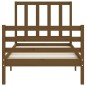 vidaXL Estructura cama con cabecero madera maciza marrón miel 90x200cm vidaXL Estructura cama con cabecero madera maciza marrón miel 90x200cm