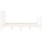 vidaXL Estructura de cama con cabecero madera maciza blanco 120x200 cm vidaXL Estructura de cama con cabecero madera maciza blanco 120x200 cm