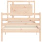 vidaXL Estructura de cama con cabecero madera maciza