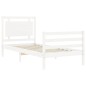 vidaXL Estructura de cama con cabecero madera maciza blanco 90x200 cm