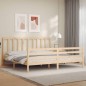 vidaXL Estructura de cama de matrimonio con cabecero madera maciza vidaXL Estructura de cama de matrimonio con cabecero madera maciza