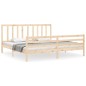 vidaXL Estructura de cama de matrimonio con cabecero madera maciza vidaXL Estructura de cama de matrimonio con cabecero madera maciza