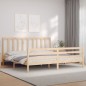 vidaXL Estructura de cama de matrimonio con cabecero madera maciza vidaXL Estructura de cama de matrimonio con cabecero madera maciza