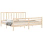 vidaXL Estructura de cama de matrimonio con cabecero madera maciza vidaXL Estructura de cama de matrimonio con cabecero madera maciza
