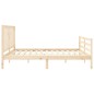 vidaXL Estructura de cama de matrimonio con cabecero madera maciza vidaXL Estructura de cama de matrimonio con cabecero madera maciza
