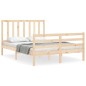 vidaXL Estructura de cama de matrimonio con cabecero madera maciza vidaXL Estructura de cama de matrimonio con cabecero madera maciza