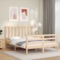 vidaXL Estructura de cama de matrimonio con cabecero madera maciza vidaXL Estructura de cama de matrimonio con cabecero madera maciza