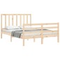 vidaXL Estructura de cama de matrimonio con cabecero madera maciza vidaXL Estructura de cama de matrimonio con cabecero madera maciza