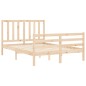 vidaXL Estructura de cama de matrimonio con cabecero madera maciza vidaXL Estructura de cama de matrimonio con cabecero madera maciza