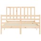 vidaXL Estructura de cama de matrimonio con cabecero madera maciza vidaXL Estructura de cama de matrimonio con cabecero madera maciza