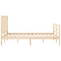 vidaXL Estructura de cama de matrimonio con cabecero madera maciza vidaXL Estructura de cama de matrimonio con cabecero madera maciza
