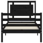 vidaXL Estructura de cama con cabecero madera maciza negro 90x200 cm vidaXL Estructura de cama con cabecero madera maciza negro 90x200 cm