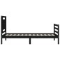 vidaXL Estructura de cama con cabecero madera maciza negro 90x200 cm vidaXL Estructura de cama con cabecero madera maciza negro 90x200 cm