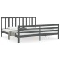 vidaXL Estructura de cama con cabecero madera maciza gris 200x200 cm vidaXL Estructura de cama con cabecero madera maciza gris 200x200 cm