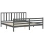 vidaXL Estructura de cama con cabecero madera maciza gris 200x200 cm vidaXL Estructura de cama con cabecero madera maciza gris 200x200 cm