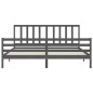vidaXL Estructura de cama con cabecero madera maciza gris 200x200 cm vidaXL Estructura de cama con cabecero madera maciza gris 200x200 cm
