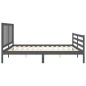 vidaXL Estructura de cama con cabecero madera maciza gris 200x200 cm vidaXL Estructura de cama con cabecero madera maciza gris 200x200 cm