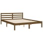 vidaXL Estructura de cama matrimonio con cabecero madera marrón miel