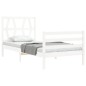 vidaXL Estructura de cama con cabecero madera maciza blanco 100x200 cm vidaXL Estructura de cama con cabecero madera maciza blanco 100x200 cm
