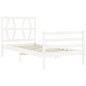 vidaXL Estructura de cama con cabecero madera maciza blanco 100x200 cm vidaXL Estructura de cama con cabecero madera maciza blanco 100x200 cm