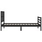 vidaXL Estructura de cama con cabecero madera maciza negro 90x200 cm vidaXL Estructura de cama con cabecero madera maciza negro 90x200 cm