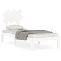 vidaXL Estructura de cama individual con cabecero madera maciza blanco vidaXL Estructura de cama individual con cabecero madera maciza blanco