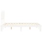 vidaXL Estructura cama de matrimonio con cabecero madera maciza blanco vidaXL Estructura cama de matrimonio con cabecero madera maciza blanco