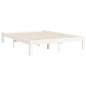 vidaXL Estructura cama de matrimonio con cabecero madera maciza blanco vidaXL Estructura cama de matrimonio con cabecero madera maciza blanco