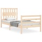 vidaXL Estructura de cama con cabecero madera maciza vidaXL Estructura de cama con cabecero madera maciza