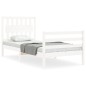 vidaXL Estructura de cama con cabecero madera maciza blanco 90x200 cm vidaXL Estructura de cama con cabecero madera maciza blanco 90x200 cm