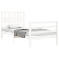 vidaXL Estructura de cama con cabecero madera maciza blanco 90x200 cm vidaXL Estructura de cama con cabecero madera maciza blanco 90x200 cm