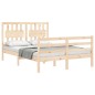 vidaXL Estructura de cama de matrimonio con cabecero madera maciza