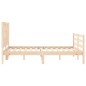 vidaXL Estructura de cama de matrimonio con cabecero madera maciza