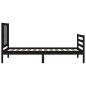 vidaXL Estructura de cama con cabecero madera maciza negro 100x200 cm vidaXL Estructura de cama con cabecero madera maciza negro 100x200 cm