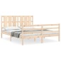 vidaXL Estructura de cama con cabecero madera maciza 160x200 cm vidaXL Estructura de cama con cabecero madera maciza 160x200 cm