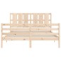 vidaXL Estructura de cama con cabecero madera maciza 160x200 cm vidaXL Estructura de cama con cabecero madera maciza 160x200 cm