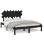 vidaXL Estructura de cama de madera maciza negra 140x200 cm vidaXL Estructura de cama de madera maciza negra 140x200 cm
