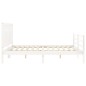 vidaXL Estructura cama de matrimonio con cabecero madera maciza blanco vidaXL Estructura cama de matrimonio con cabecero madera maciza blanco