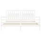 vidaXL Estructura cama de matrimonio con cabecero madera maciza blanco vidaXL Estructura cama de matrimonio con cabecero madera maciza blanco