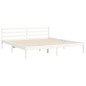 vidaXL Estructura cama de matrimonio con cabecero madera maciza blanco vidaXL Estructura cama de matrimonio con cabecero madera maciza blanco