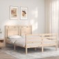 vidaXL Estructura de cama de matrimonio con cabecero madera maciza vidaXL Estructura de cama de matrimonio con cabecero madera maciza
