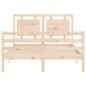 vidaXL Estructura de cama de matrimonio con cabecero madera maciza vidaXL Estructura de cama de matrimonio con cabecero madera maciza