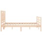 vidaXL Estructura de cama de matrimonio con cabecero madera maciza vidaXL Estructura de cama de matrimonio con cabecero madera maciza