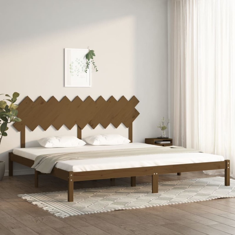 vidaXL Estructura de cama madera maciza de pino marrón miel 200x200 cm