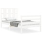 vidaXL Estructura de cama con cabecero madera maciza blanco 100x200 cm vidaXL Estructura de cama con cabecero madera maciza blanco 100x200 cm