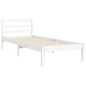 vidaXL Estructura de cama con cabecero madera maciza blanco 100x200 cm vidaXL Estructura de cama con cabecero madera maciza blanco 100x200 cm