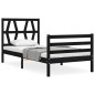 vidaXL Estructura de cama con cabecero madera maciza negro 90x200 cm