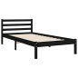 vidaXL Estructura de cama con cabecero madera maciza negro 90x200 cm